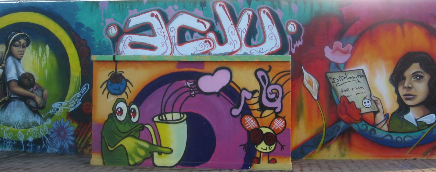 A mural painted by youth leaders from our ACJU - youth leadership development initiative