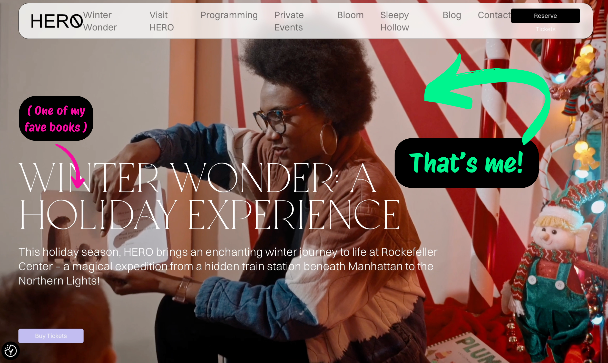  Winter Wonder promo recap of the HERØ Immersive Experience by MATTE Projects. I'm featured for a split second leading Storytime during the family programming, “Snowflake Saturday”!    It was a joy to lead storytime during the family-focused times on