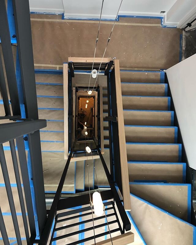 Clients with killer taste...and a built-in stair work out. 🖤#harkeninteriors