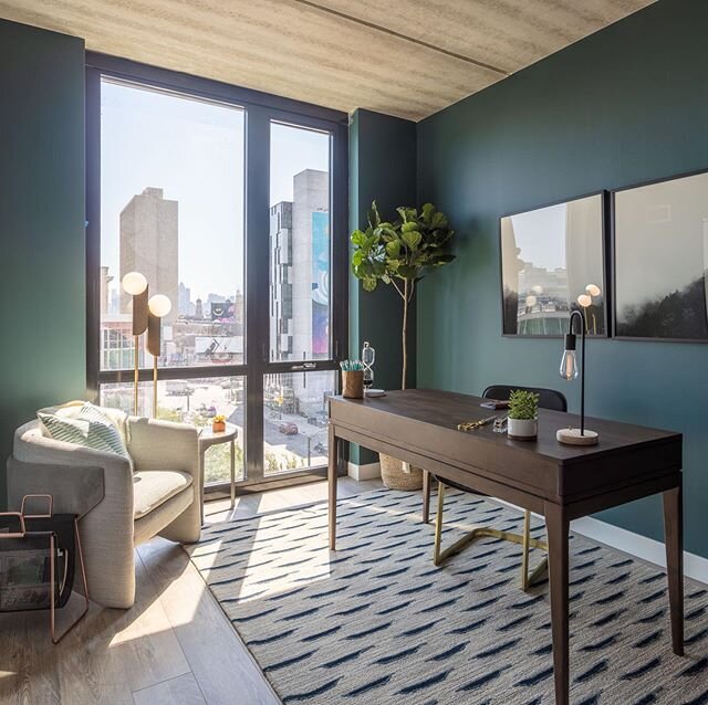 Working from home vibes from our work at Wicker Park Connection. Yes, please! #harkeninteriors