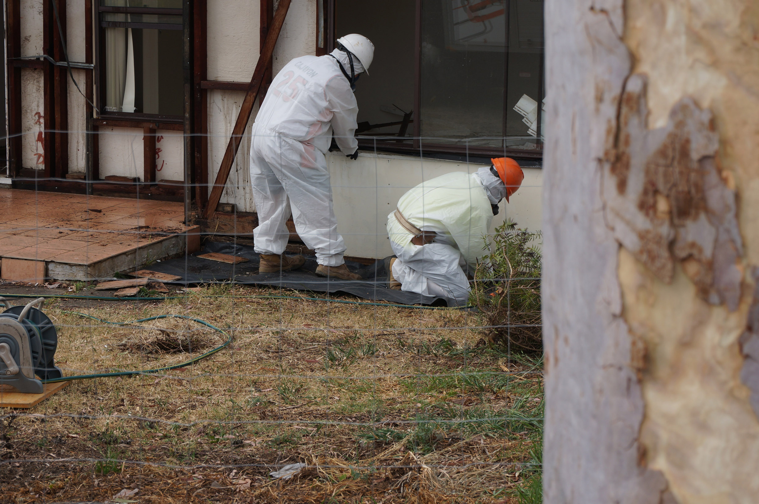 More workers removing asbestos board