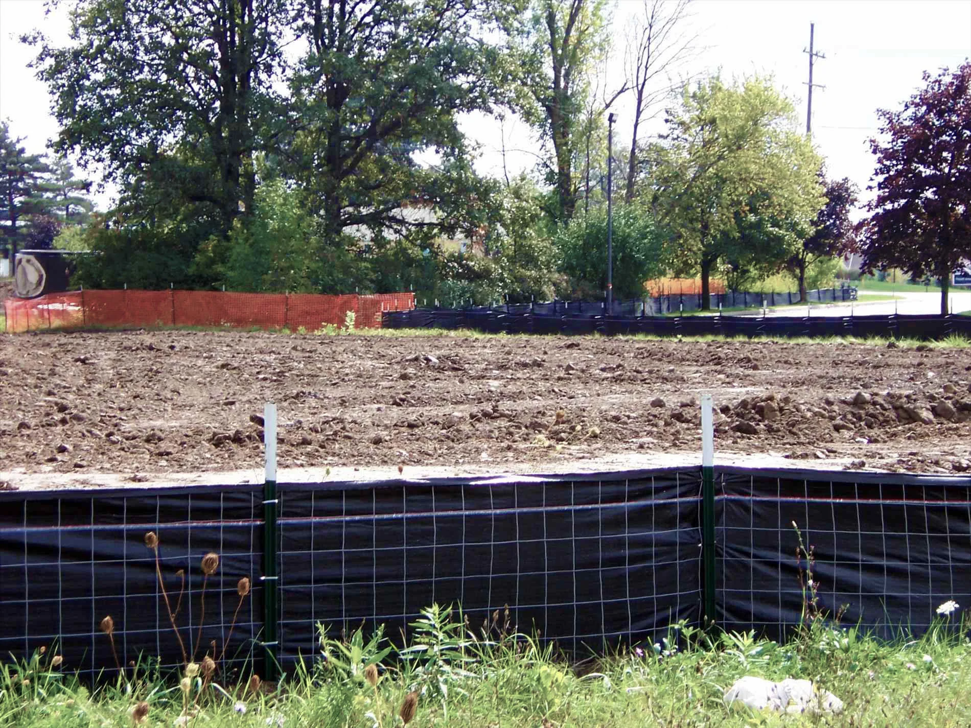 An example of sediment control fencing
