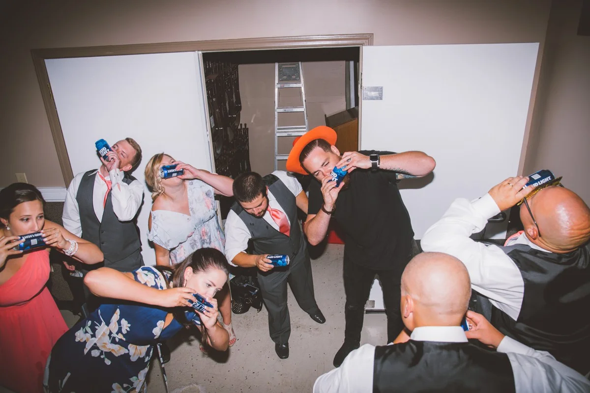 And in true Shay fashion, him convincing the wedding party to do a beer chug. 