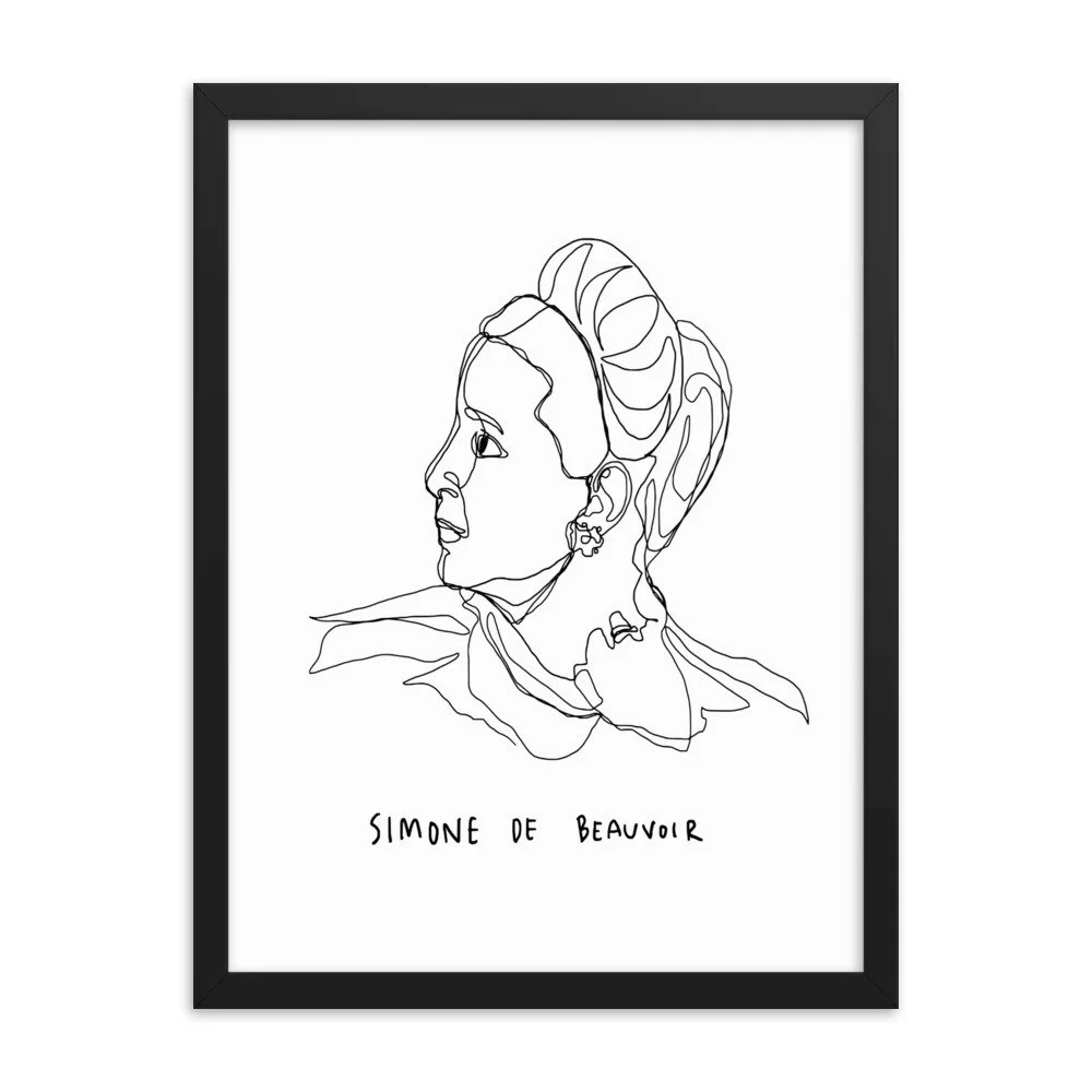 Simone de Beauvoir One-Line Drawing Print — Kaitlin Strange