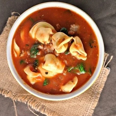 Sausage, Spinach, & Tortellini Soup