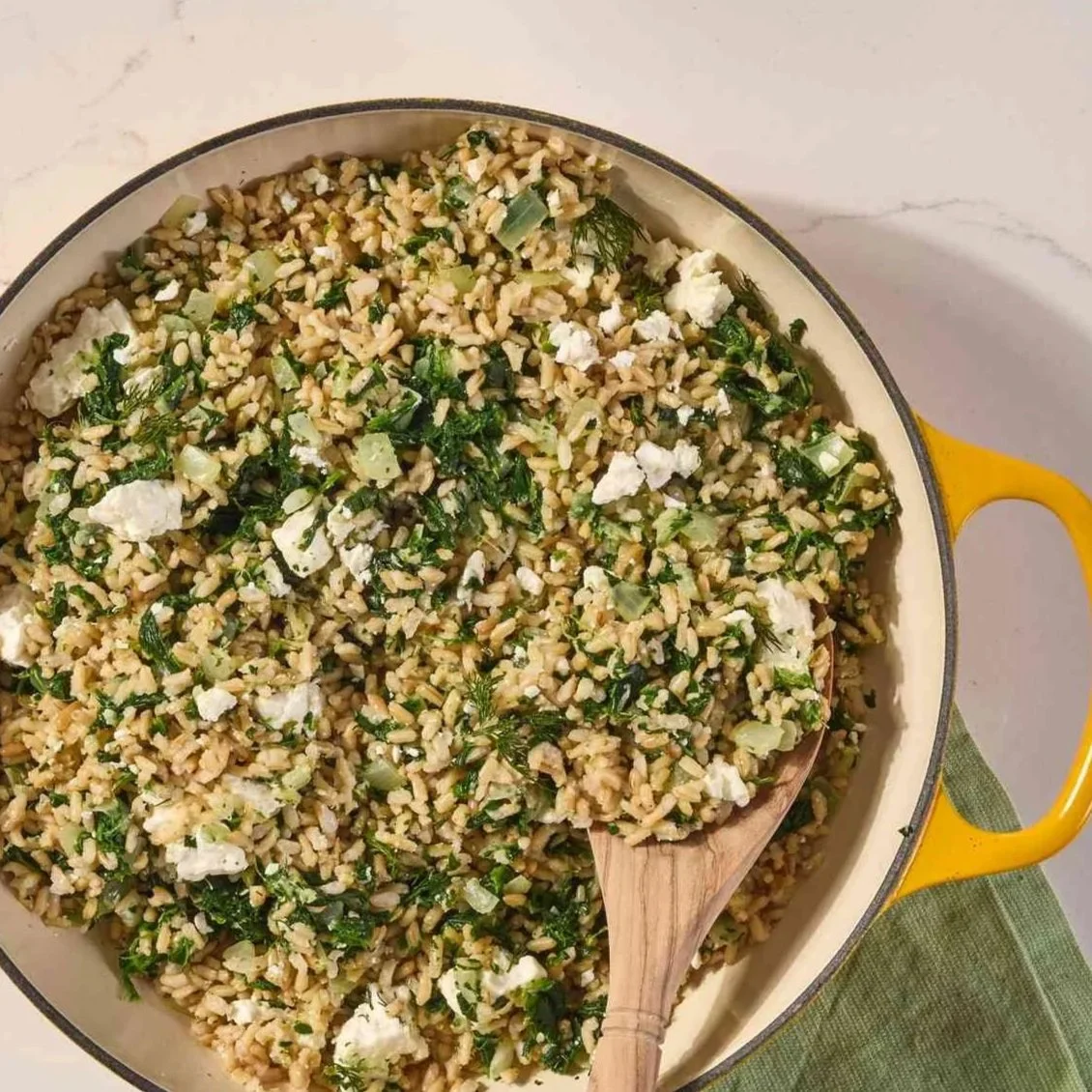 Spinach, Feta, and Rice Casserole
