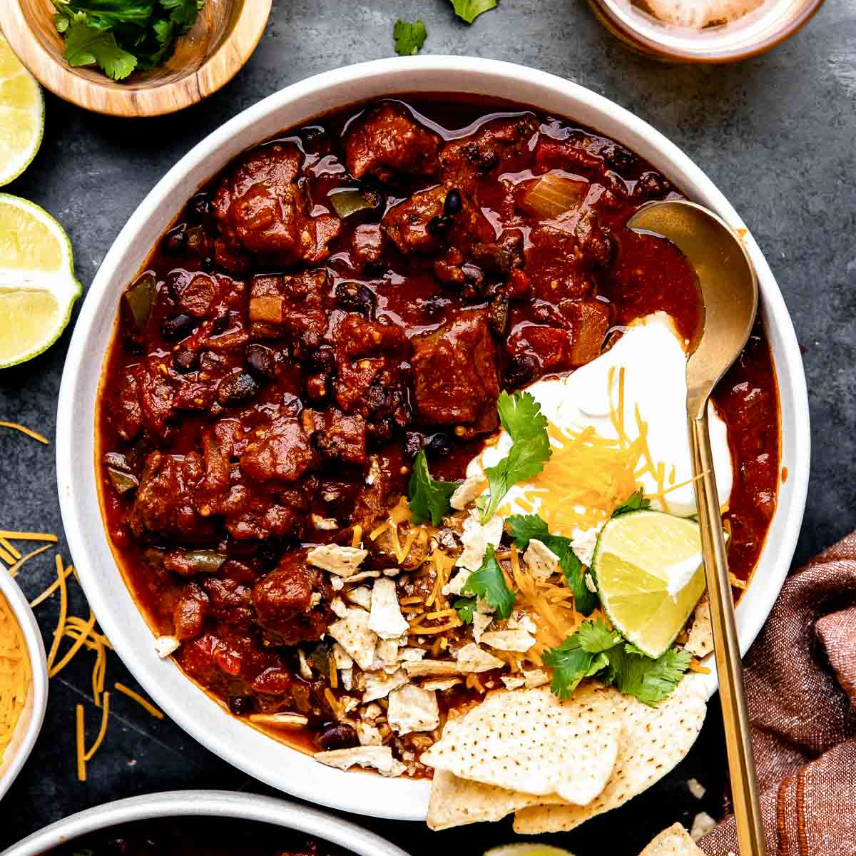 Fall-Apart Tender Slowly Braised Beef Chili