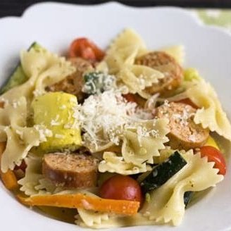 Pasta Primavera and Sausage