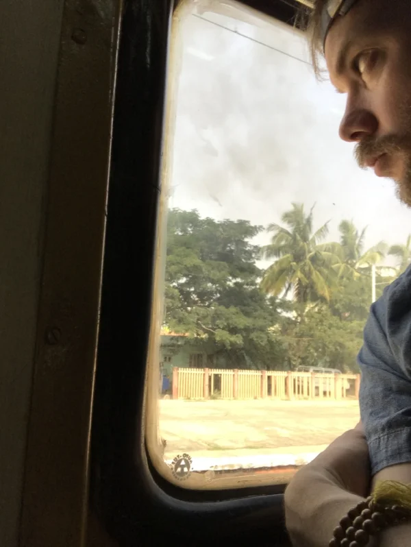 Swans with beards on trains.&nbsp; Bangalore to Mysore.