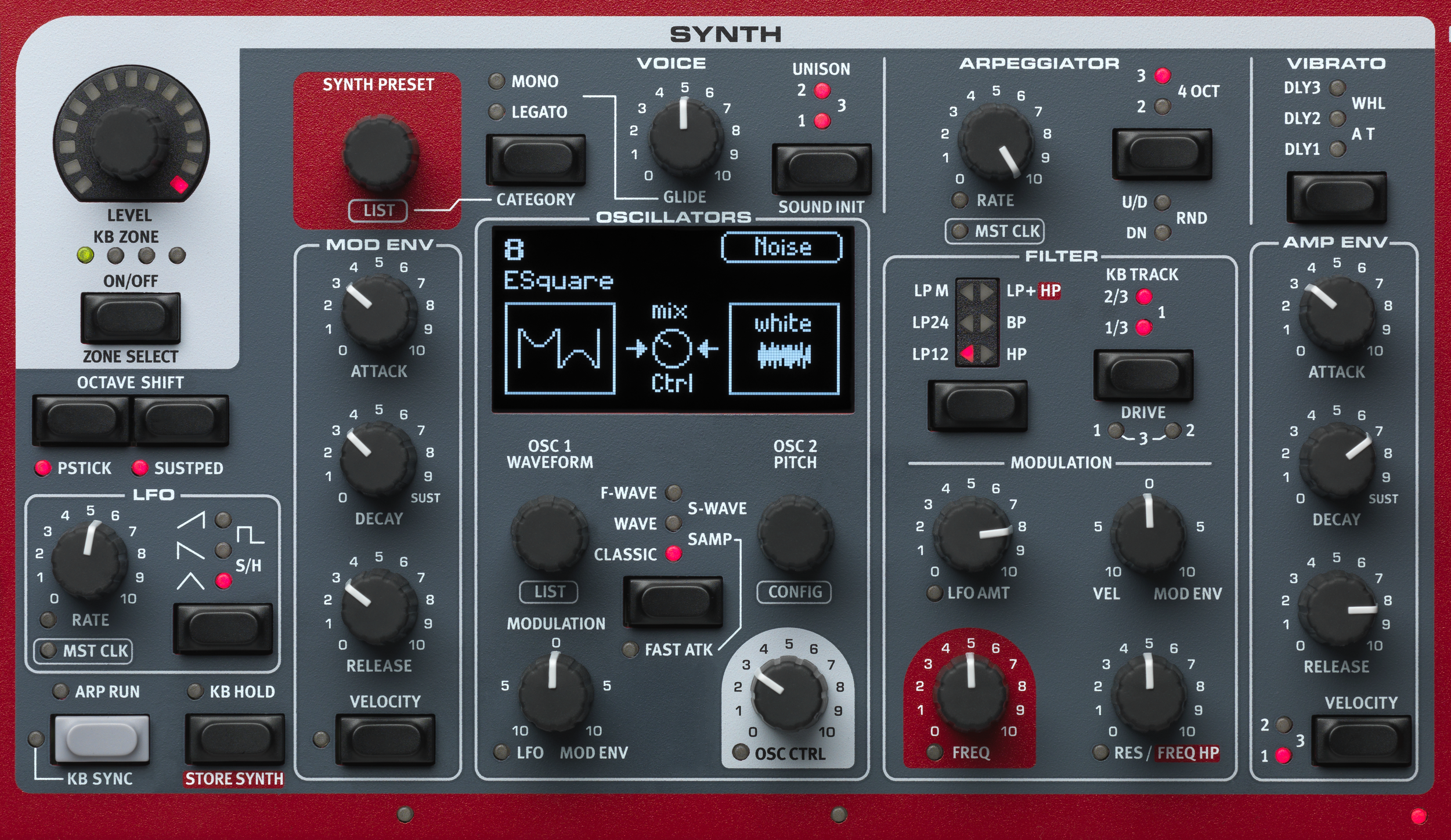 Syntmotorn i Nord Stage 3 är hämtad från Nord Lead A1. Ett knippe olika finurliga oscillatorkonfigurationer gör den till synes rätt enkla synten både avancerad och snabbrattad.