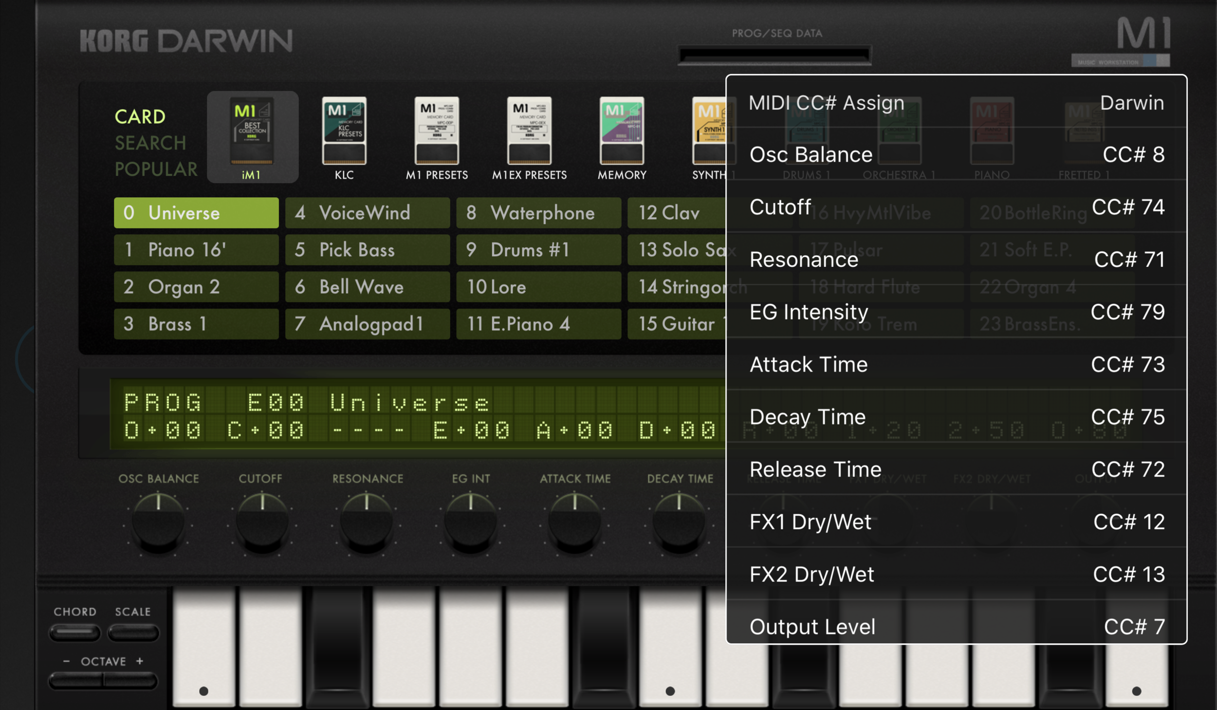Det är lätt att få fram varje parameters MIDI CC-nummer.