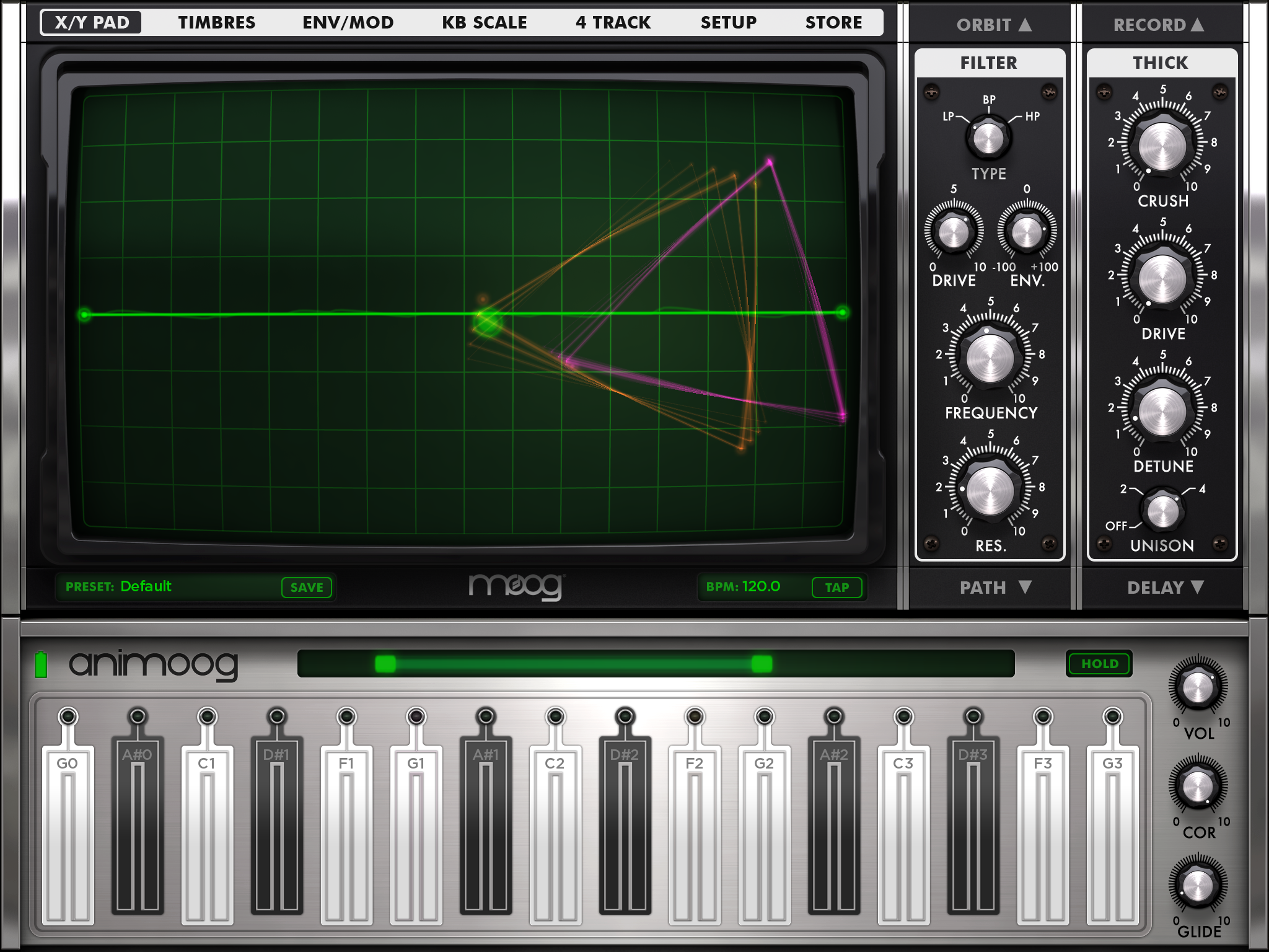 Animoog är fortfarande en av de snyggare syntarna i iOS.