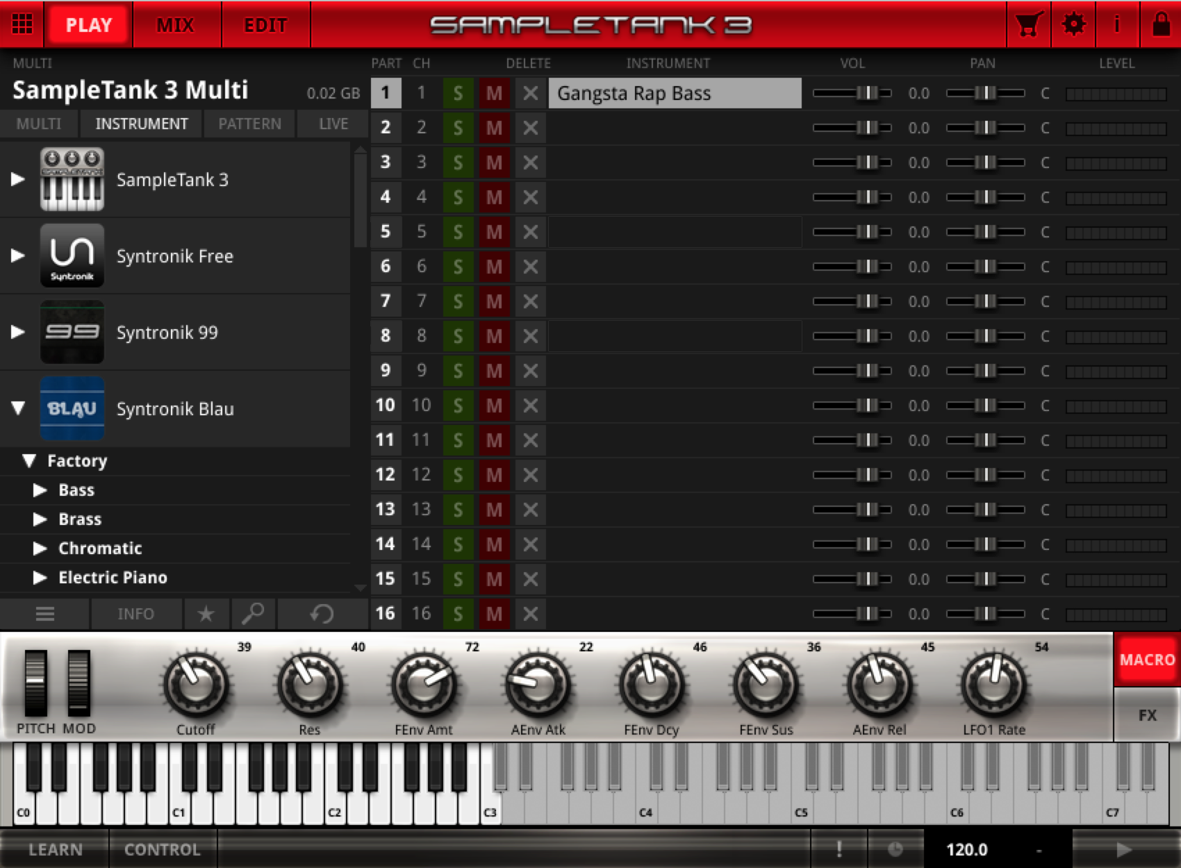 Syntronik inifrån Sampletank 3.
