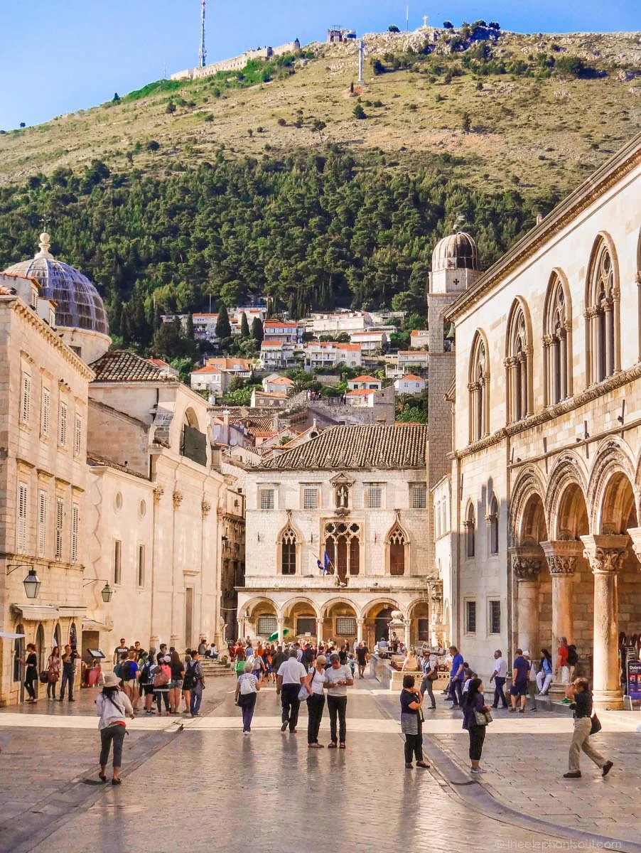 Main pedestrian street in Old Town Dubrovnik, Croatia.