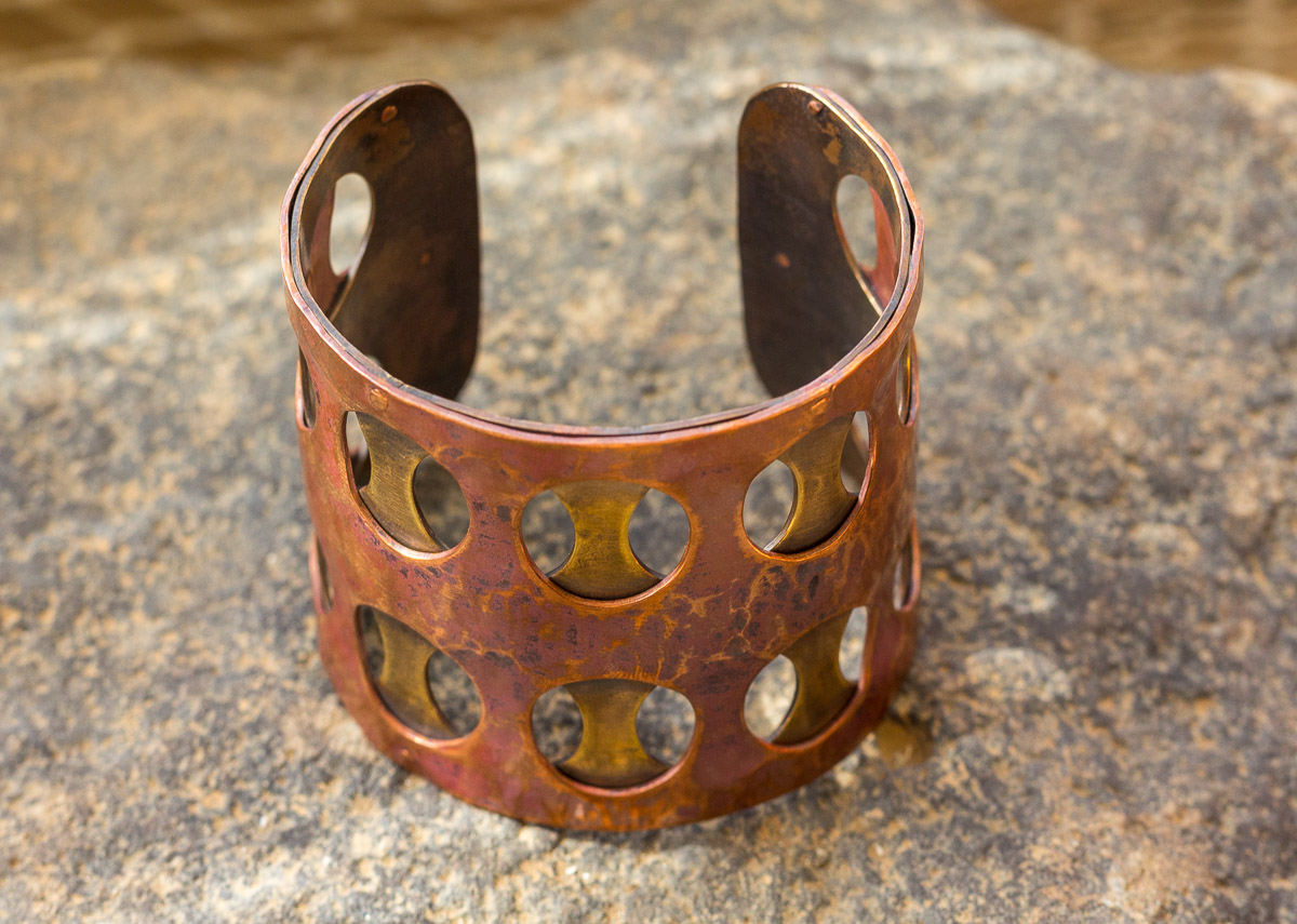 One of her best-sellers, this metal double-layered bracelet is a must have. Designed and made by Anabelle Colon from Anabelle Colon Jewelry.