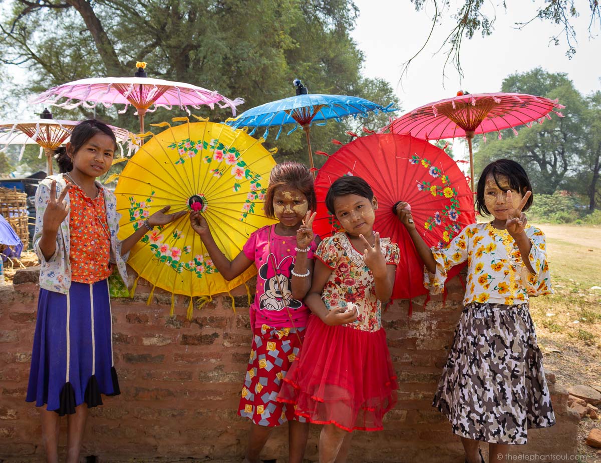 These Burmese girls were hoping to get a group photo taken when we visited Bagan. Eagerly they looked at my camera and seemed to like the end result. © Diana, The Elephant Soul