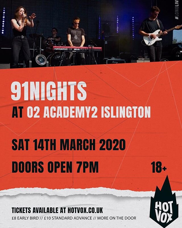 *LONDON SHOW ALERT* We&rsquo;re super excited to announce we&rsquo;re playing another @hotvoxmusic show, this time at @o2islington on Saturday 14th March! Come on down for a cheeky dance!!🕺💃Link to get your tix in our bio - get in quick to grab ear