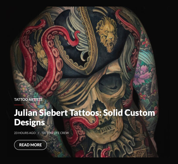 Julian Siebert featured on Tattoo Life Website