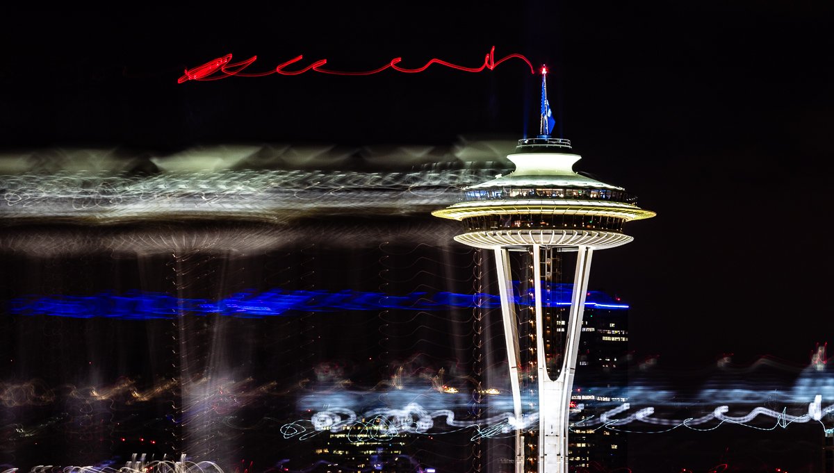 Seattle WA - Space Needle in motion