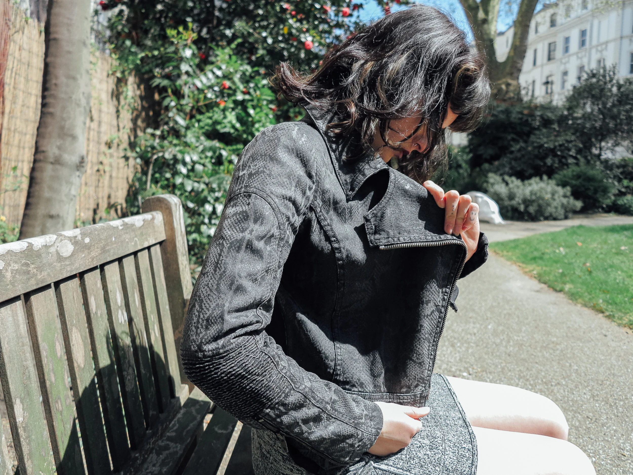 Stella McCartney Python Cropped Denim Jacket