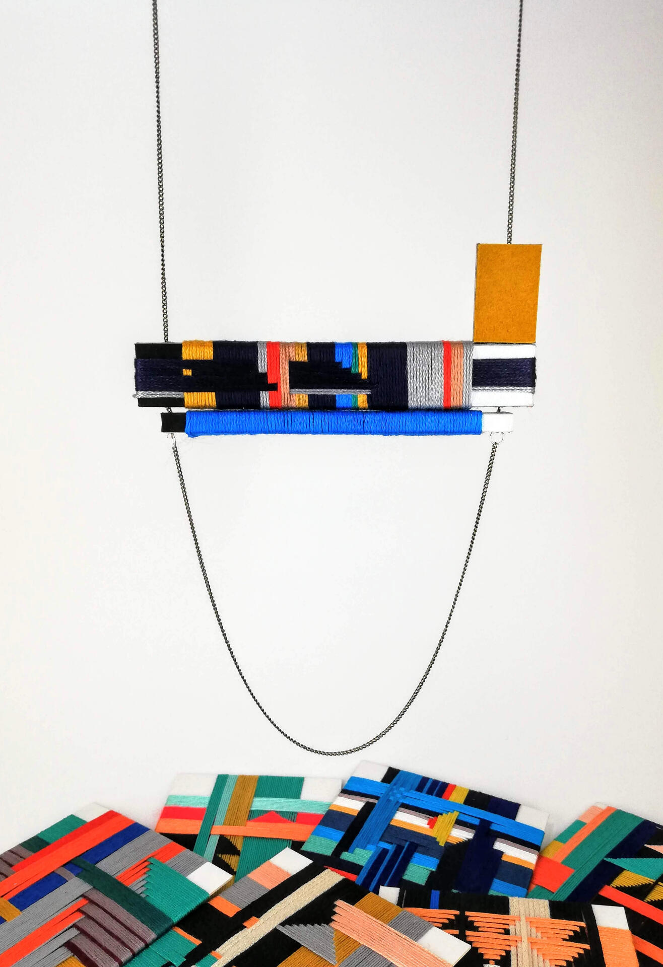 Faye Hall Faye is a multimedia textile designer and jewellery maker based in Yorkshire. Preferring to keep a playful quality to her work, she likes to really push boundaries of material and techniques and is always interested in experimenting with new combinations to create tactile and intricate fabrics.