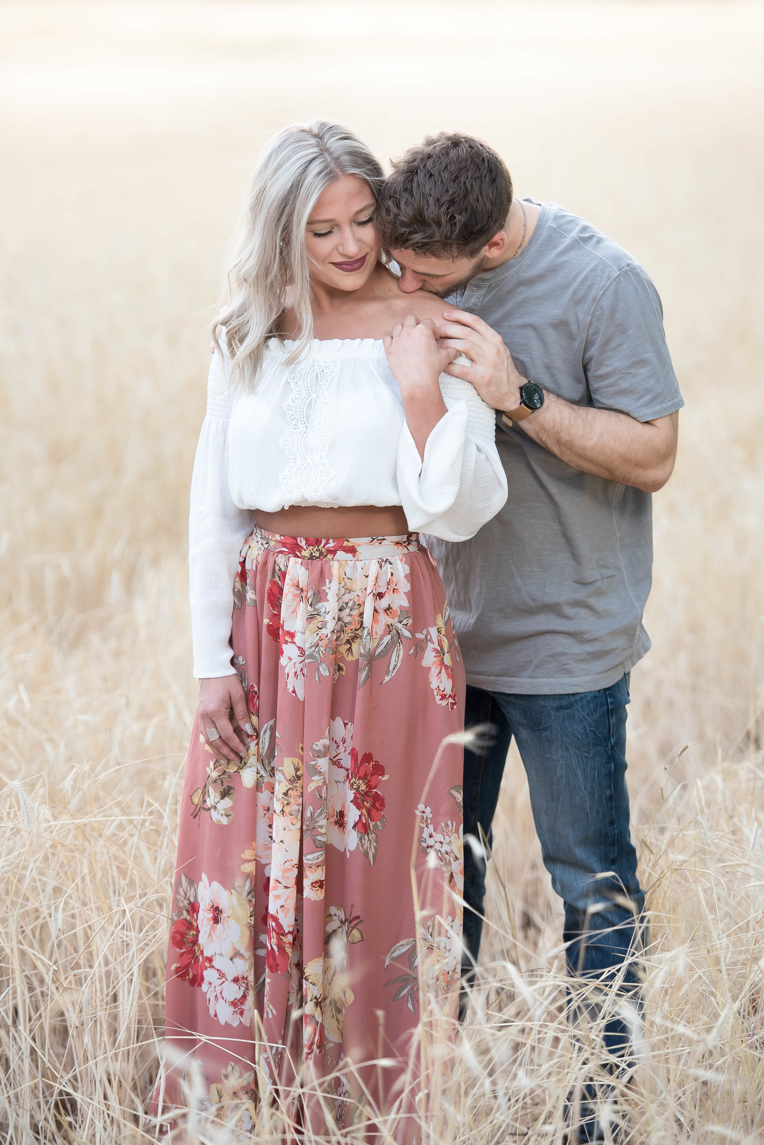Couple Session - Fitness Couples - Tall Grass Field - Engagement Portrait Ideas - Engagement Session Ideas - Couple Session Ideas - Spring Picture Ideas-5.jpg