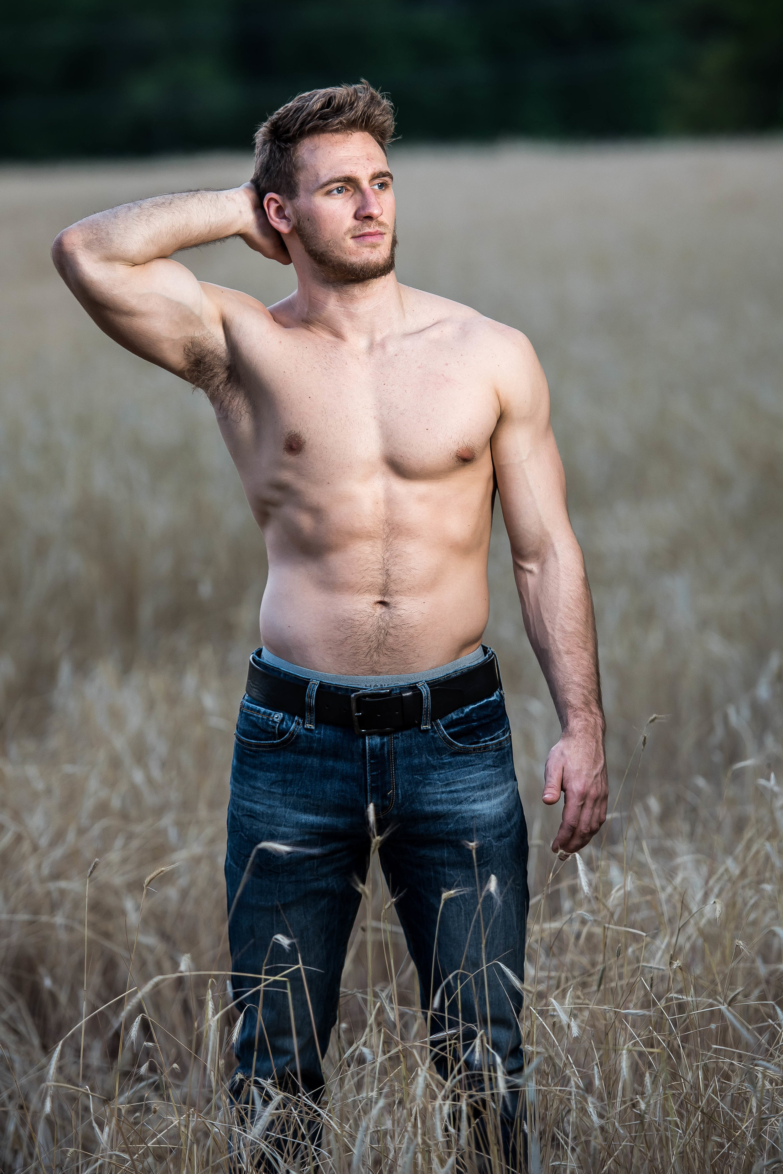 Couple Session - Fitness Couples - Tall Grass Field - Engagement Portrait Ideas - Engagement Session Ideas - Couple Session Ideas - Spring Picture Ideas-24.jpg