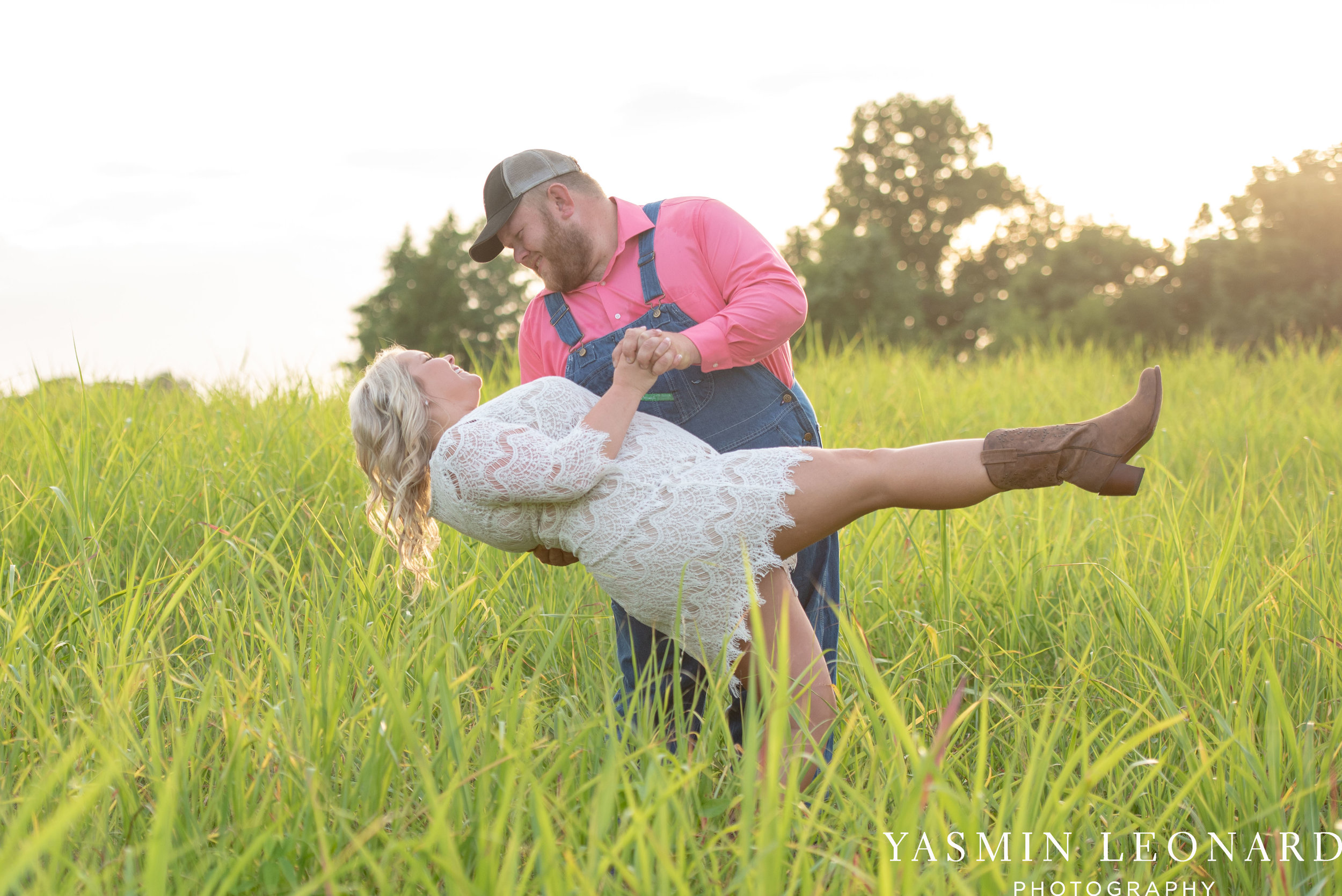 NC Engaged - Wallburg Engagement - Country Engagement Session - Barn Engagement Session - Outdoor Engagement Session - Farmer Engagement Session - Engagement Session with Overalls and Boots-10.jpg