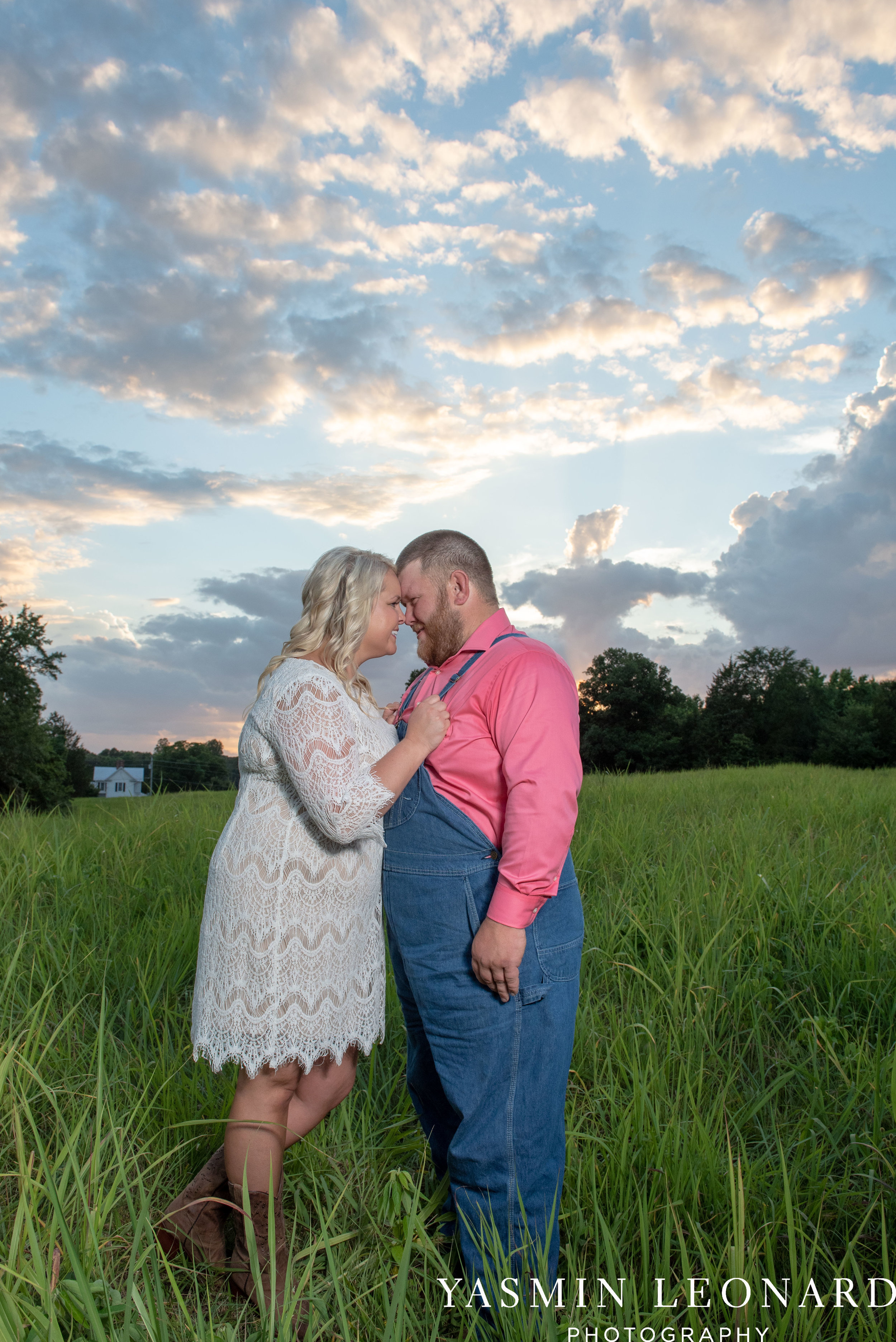 NC Engaged - Wallburg Engagement - Country Engagement Session - Barn Engagement Session - Outdoor Engagement Session - Farmer Engagement Session - Engagement Session with Overalls and Boots-16.jpg