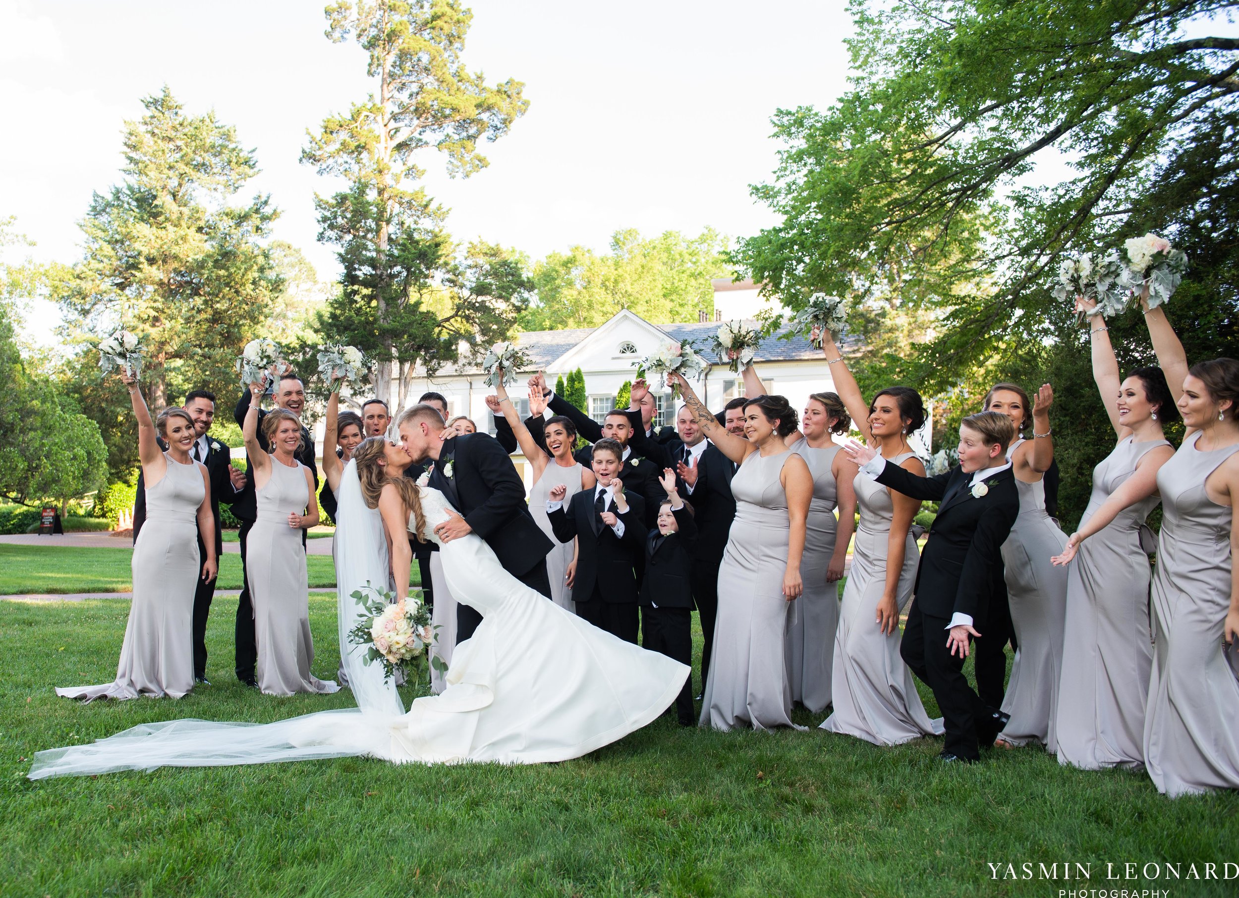 Boxwood Estate - Boxwood Estate Wedding - Luxury Wedding - Black and White Wedding - NC Wedding Venues - NC Weddings - NC Photographer - Lantern Release Grand Exit - Large Wedding Party - Yasmin Leonard Photography-37.jpg