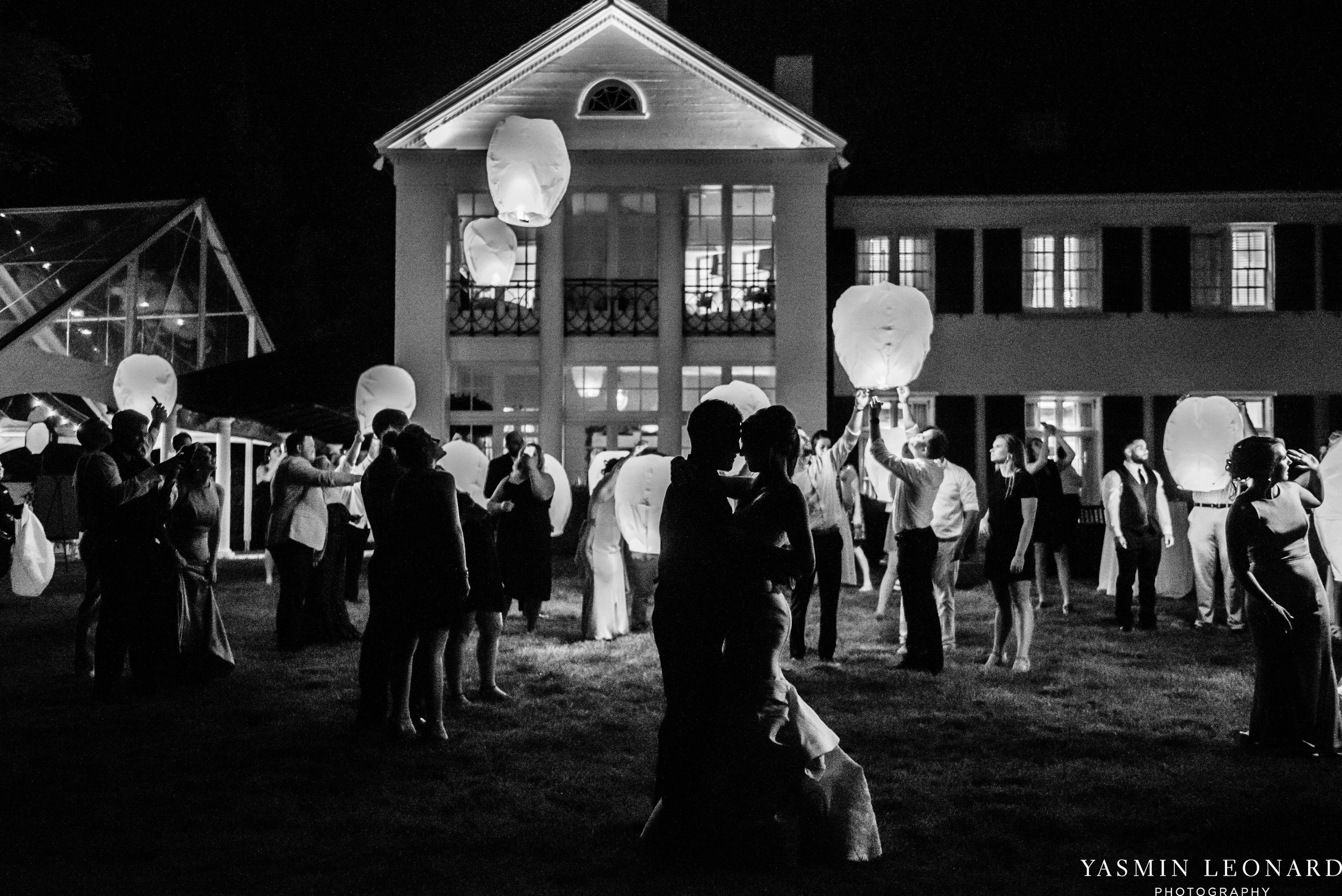 Boxwood Estate - Boxwood Estate Wedding - Luxury Wedding - Black and White Wedding - NC Wedding Venues - NC Weddings - NC Photographer - Lantern Release Grand Exit - Large Wedding Party - Yasmin Leonard Photography-95.jpg