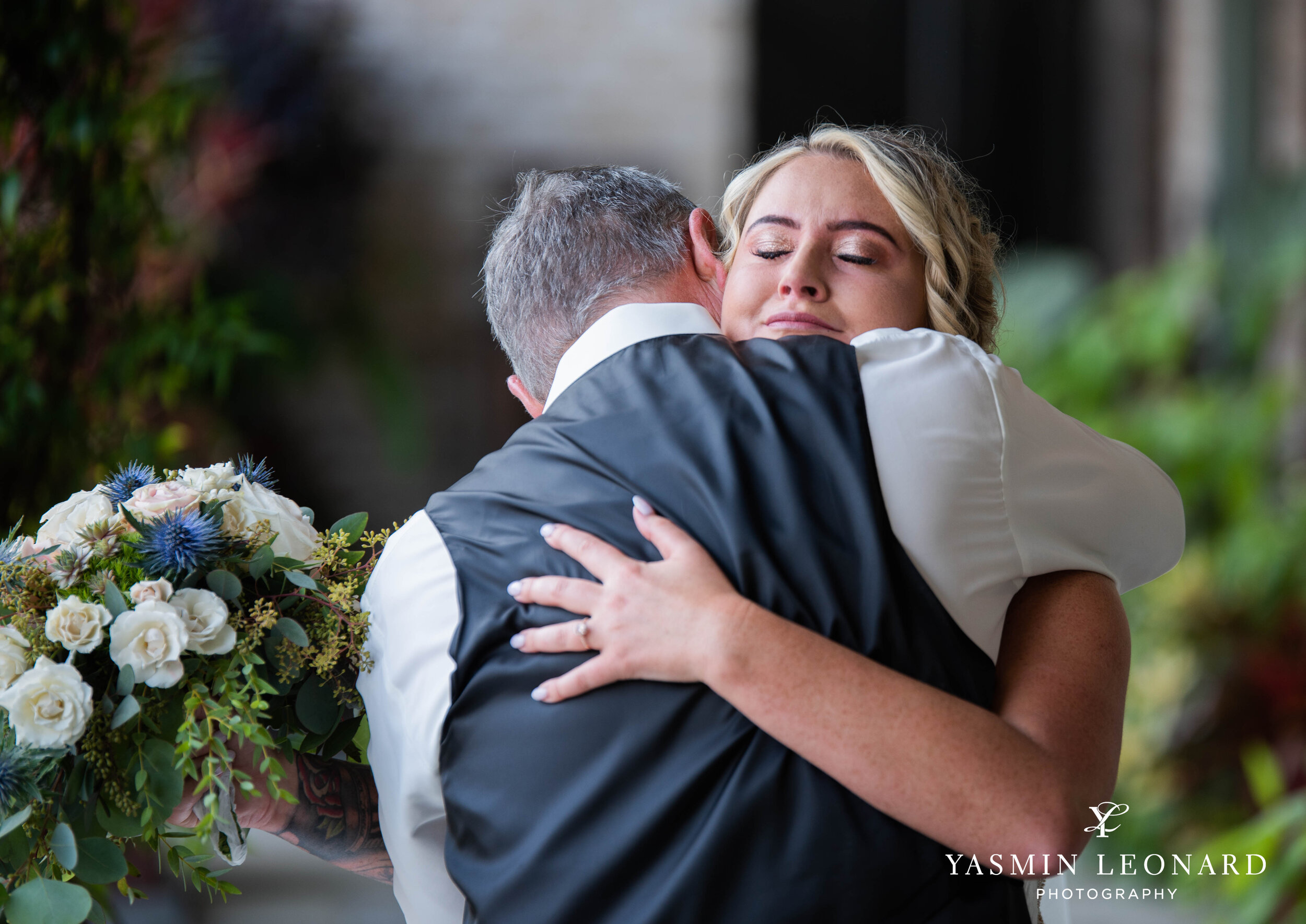 Kernersville Botanical Garden Wedding - NC Wedding - Rose Gold and Navy Wedding - Bridal Party Gifts - Brides with Tattoos - High Point Wedding PHotographer -15.jpg