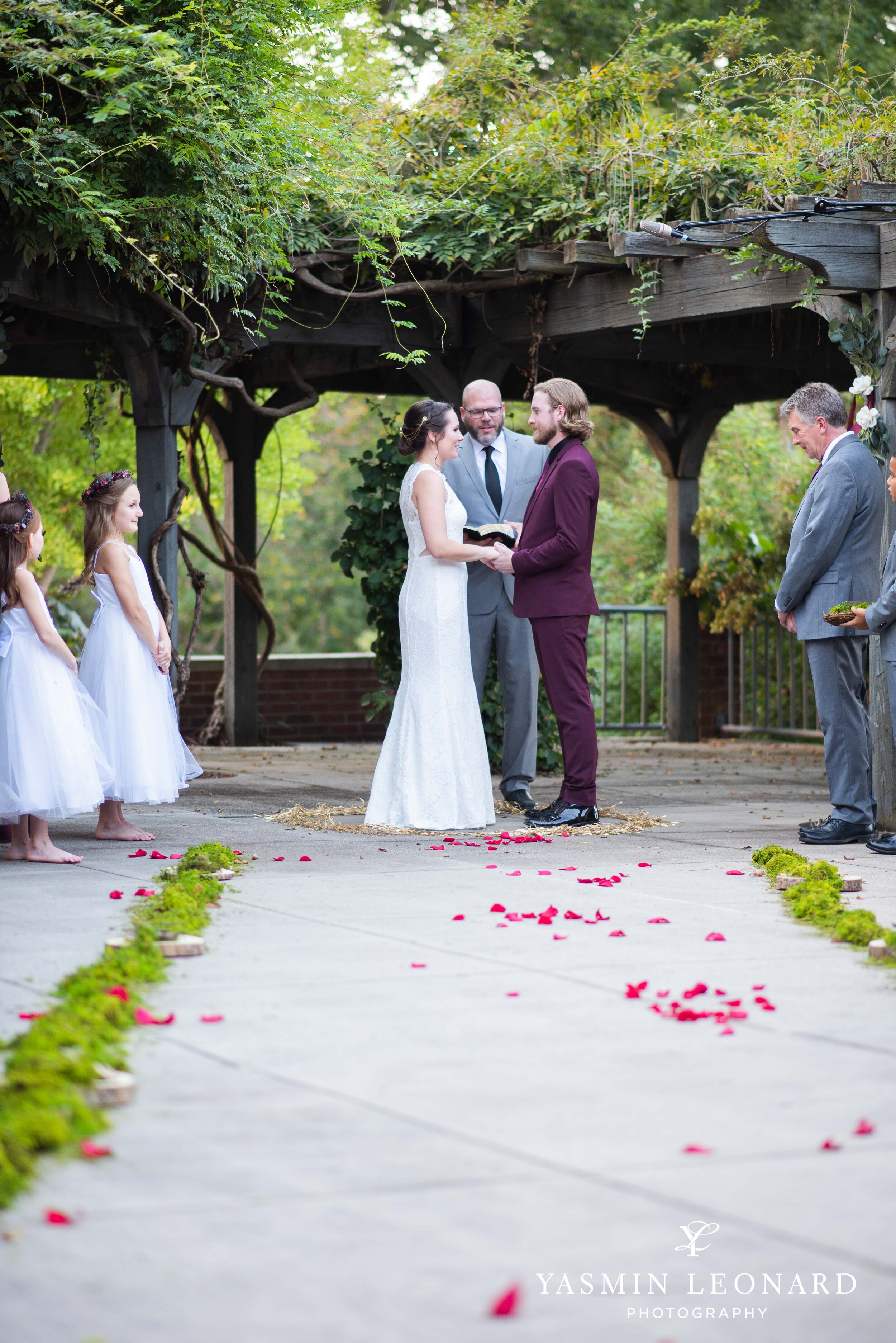 Tanglewood Arboretum and Rose Garden - Winston SAlem Photographer - High Point Photographer- Tanglewood Wedding - Clemmons Wedding - Winston Salem Wedding - Outdoor Wedding - Burgundy and Green Wedding - Burgundy Groomswear - DIY Flowers-20.jpg