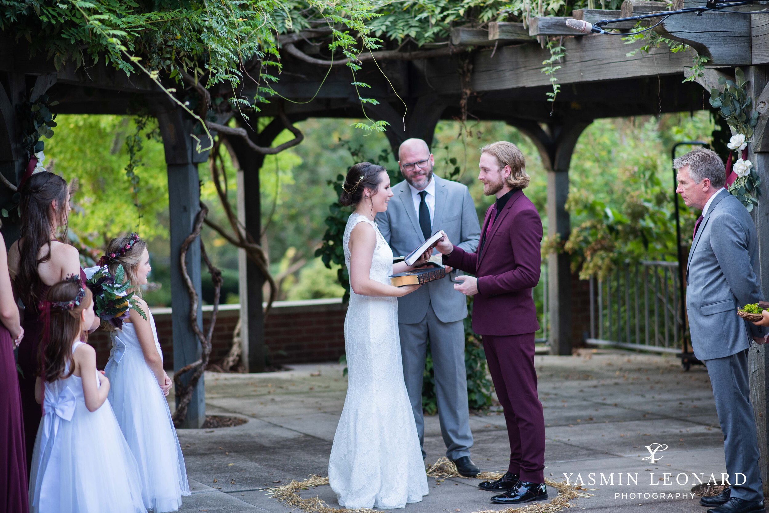 Tanglewood Arboretum and Rose Garden - Winston SAlem Photographer - High Point Photographer- Tanglewood Wedding - Clemmons Wedding - Winston Salem Wedding - Outdoor Wedding - Burgundy and Green Wedding - Burgundy Groomswear - DIY Flowers-22.jpg