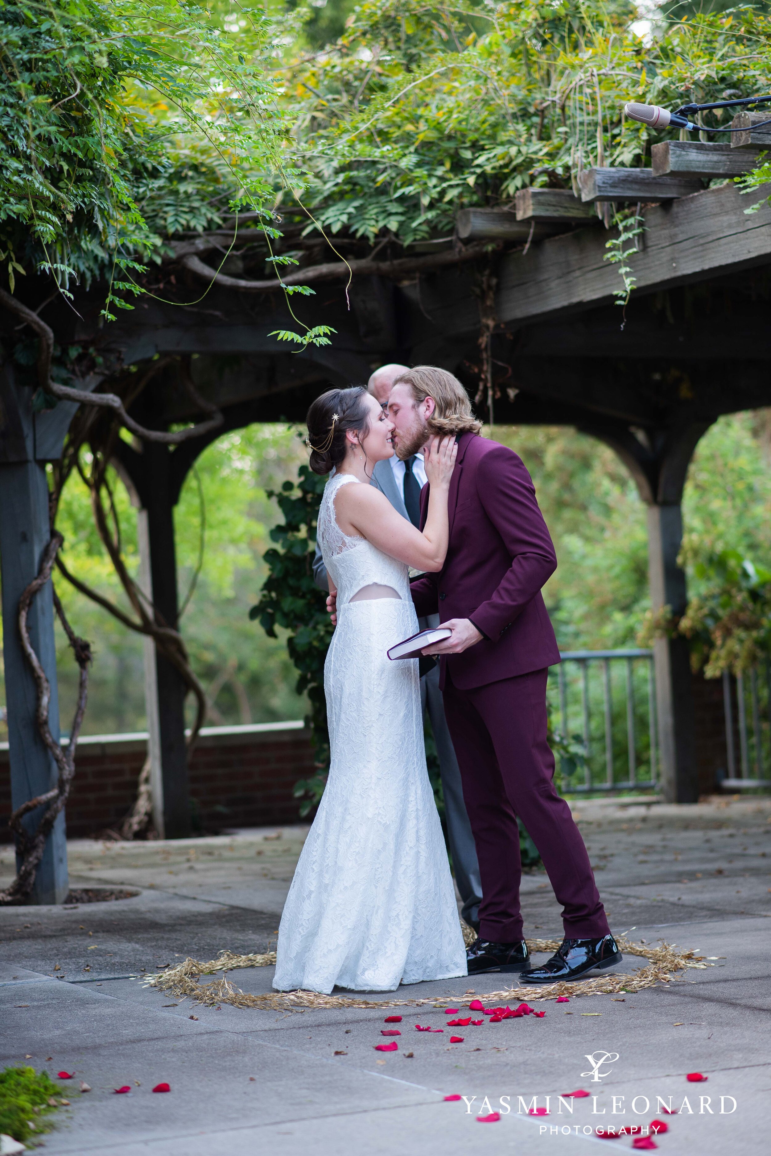 Tanglewood Arboretum and Rose Garden - Winston SAlem Photographer - High Point Photographer- Tanglewood Wedding - Clemmons Wedding - Winston Salem Wedding - Outdoor Wedding - Burgundy and Green Wedding - Burgundy Groomswear - DIY Flowers-23.jpg