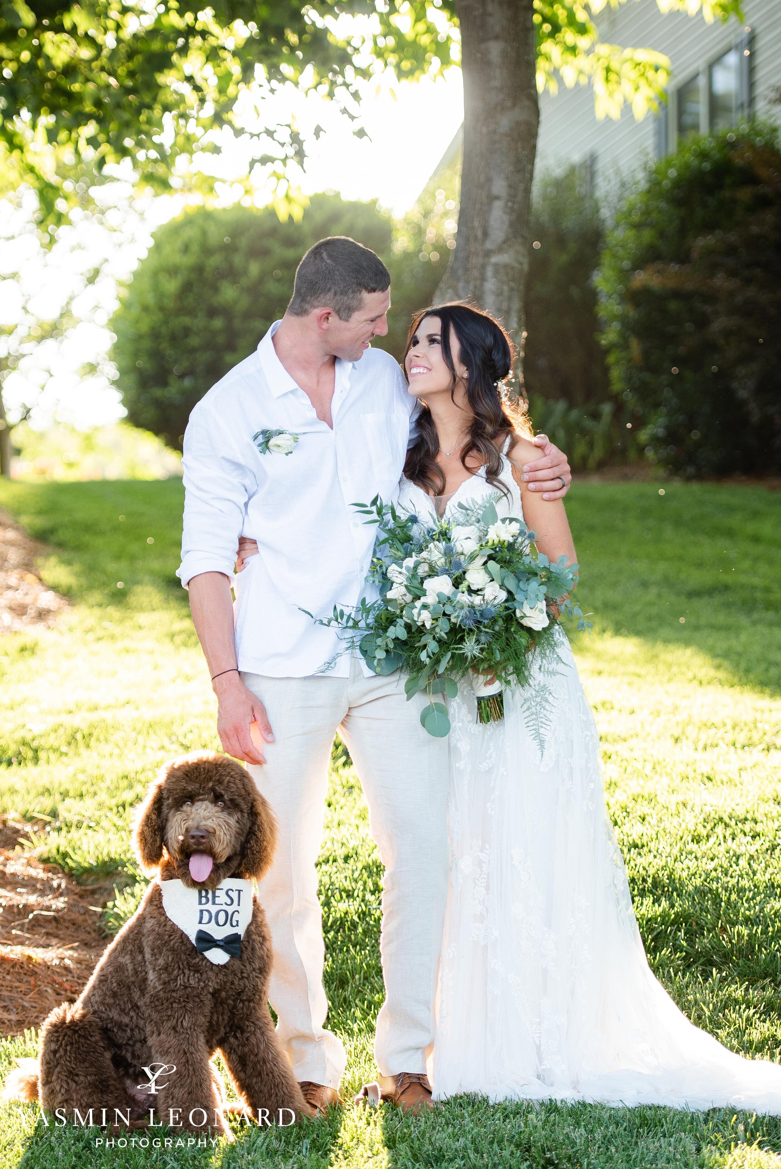 Lakeside Wedding - Intimate Ceremony - Small Wedding - Private Wedding - Best Man Dog - Best Dog - Just Priceless - Yasmin Leonard Photography - High Point Wedding Photographer - High Rock Lake Wedding-34.jpg
