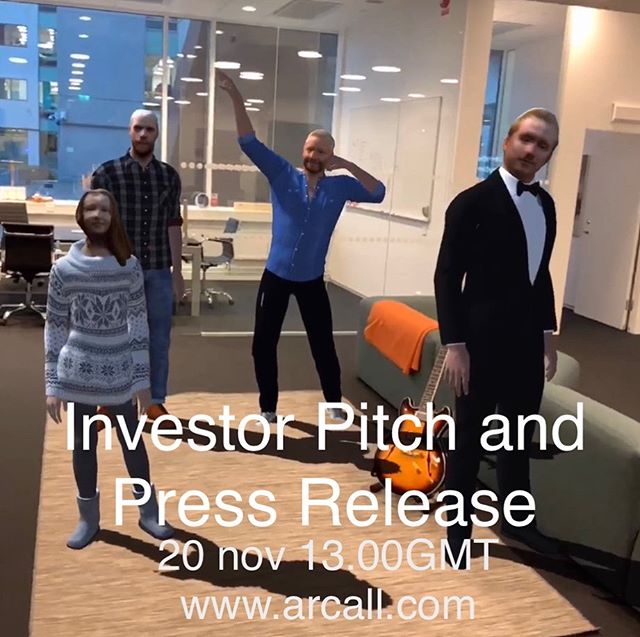 ARcall does a bold move and welcome to INVESTOR PITCH and press conference using their own tool. In AR. 20 nov 15.00 Helsinki (13.00 GMT). RSVP by send a chat in ARcall to Magnus Willner. #slush19 #venturecapital #pressrelease #innovation