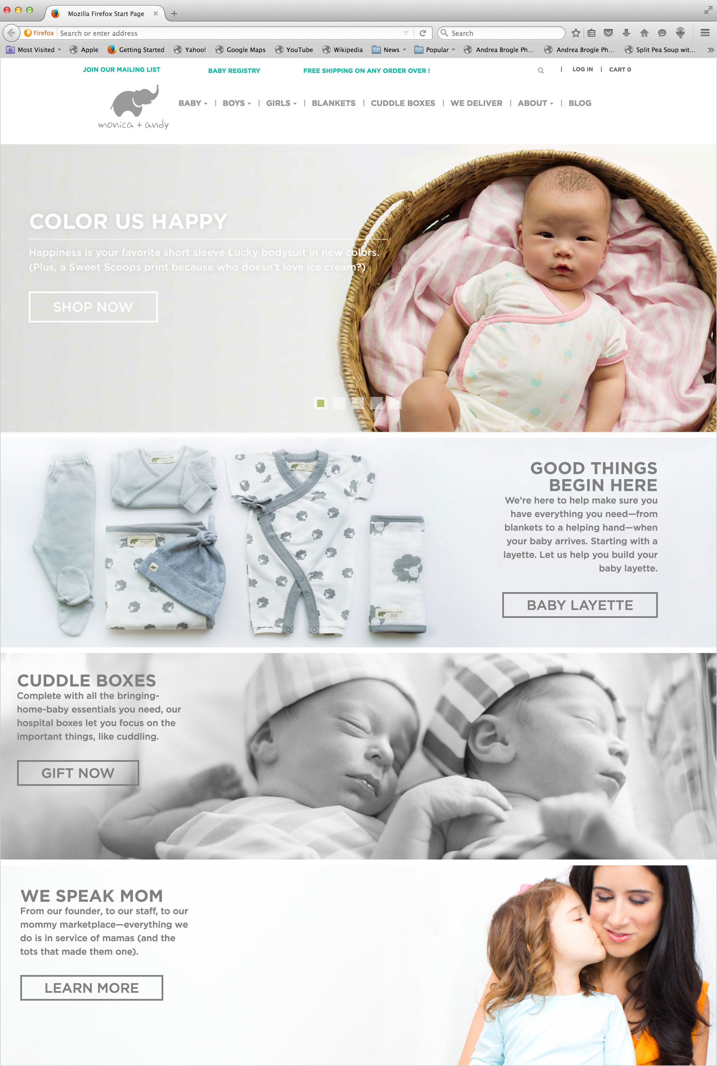 Monica + Andy website redesign + UX