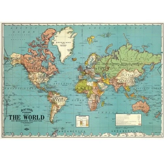 Printable Vintage World Map