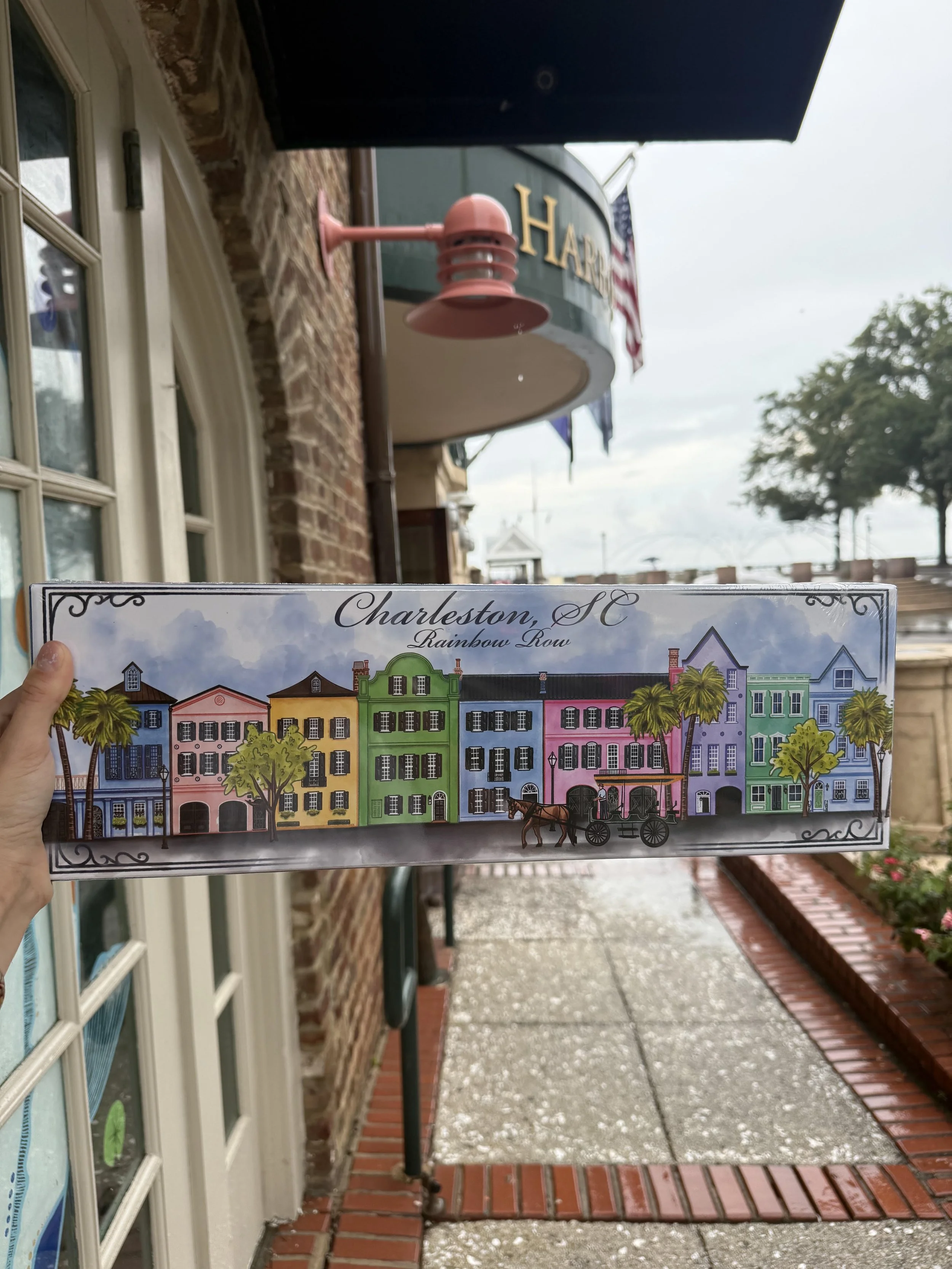 Charleston, SC Rainbow Row Watercolor Puzzle