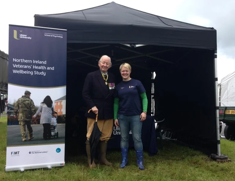 L-R: Veteran and Dr Emma Walker photographed at Somme Remembered, Ballymoney.