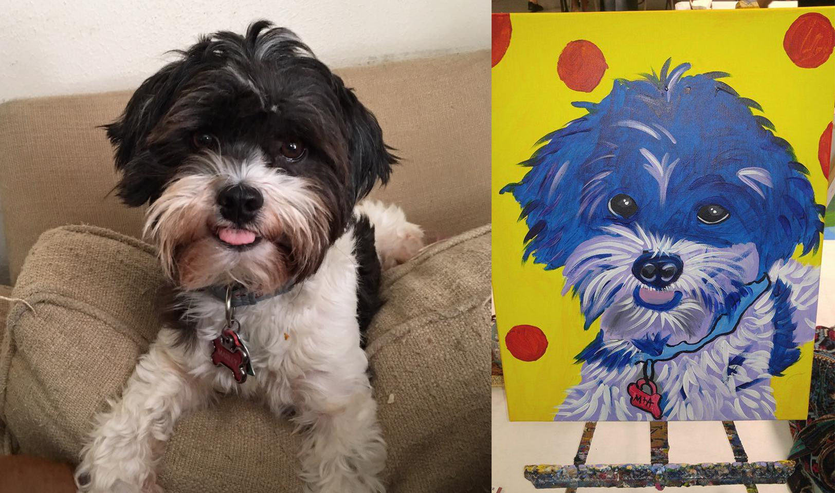 Painting Aaron did of Marley.