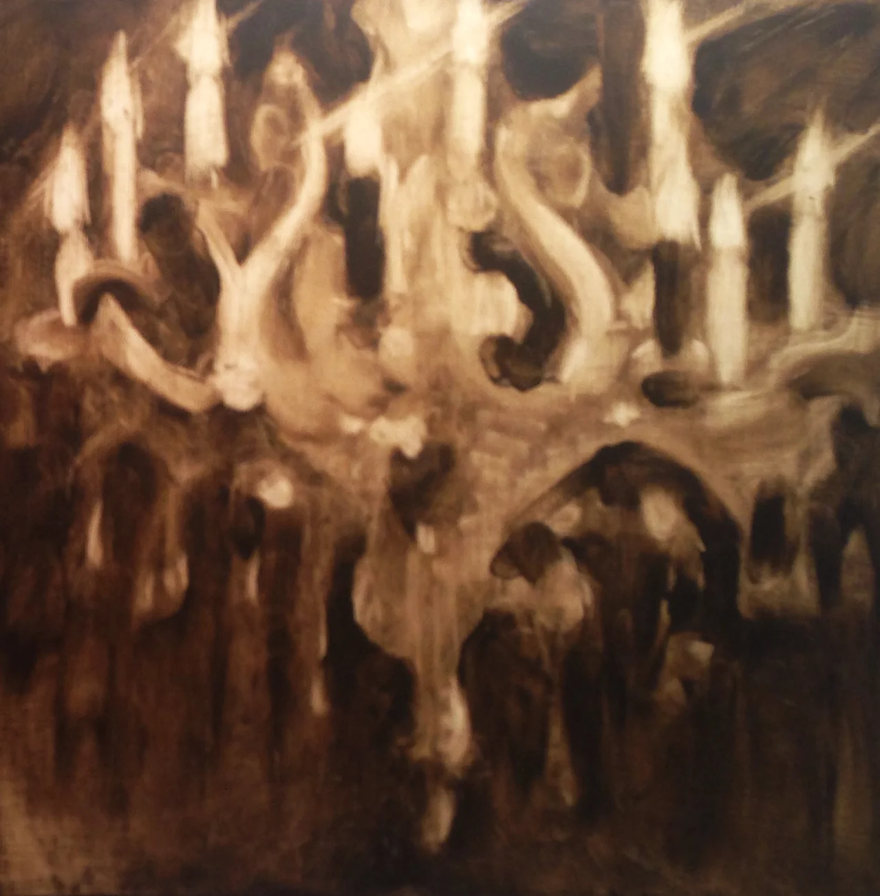 Oil sketch of Chandelier. Sorry for the poor image, it was late!