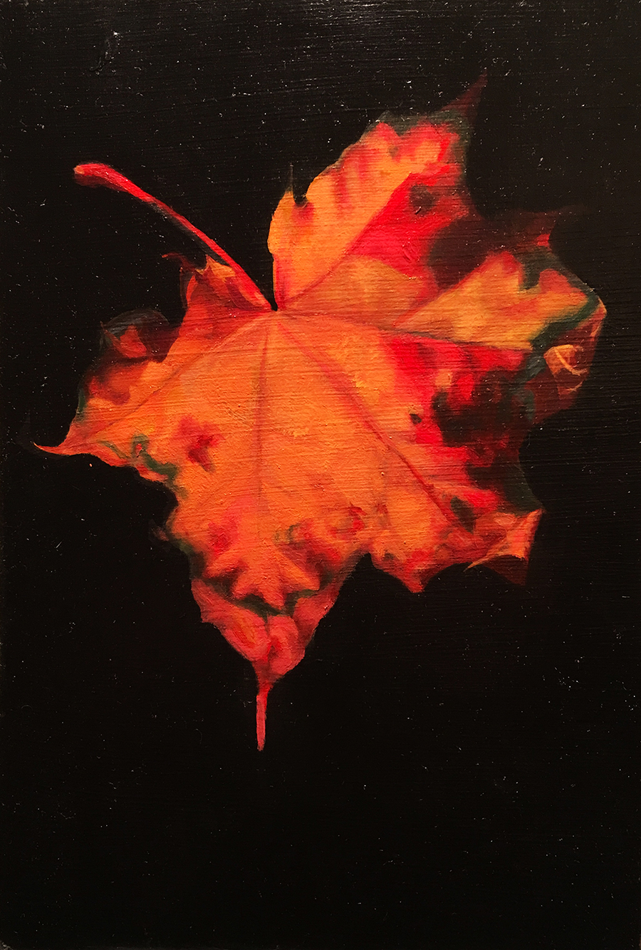 Black Friday- (Dedicated to the Standing Rock Sioux) Painting #113 Oil on board. 5 1/4 x 8 in.