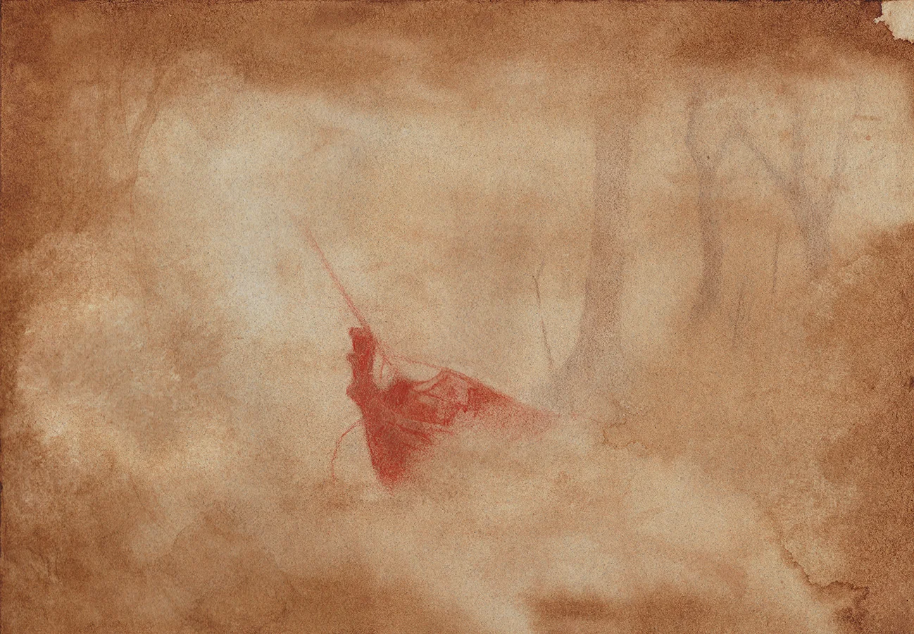 (Untitled) Lost At Sea Too 8 x 11.5 Red and brown chalk, graphite on Twinrocker hand-laid paper 3/2/2017 #drawingmarch
