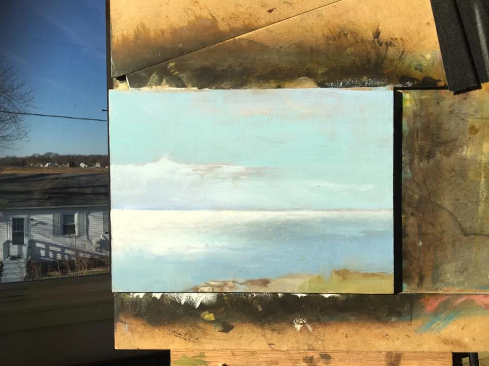 Oil sketch of Chesapeake Bay. 6 x 8 in. 3/8/2017
