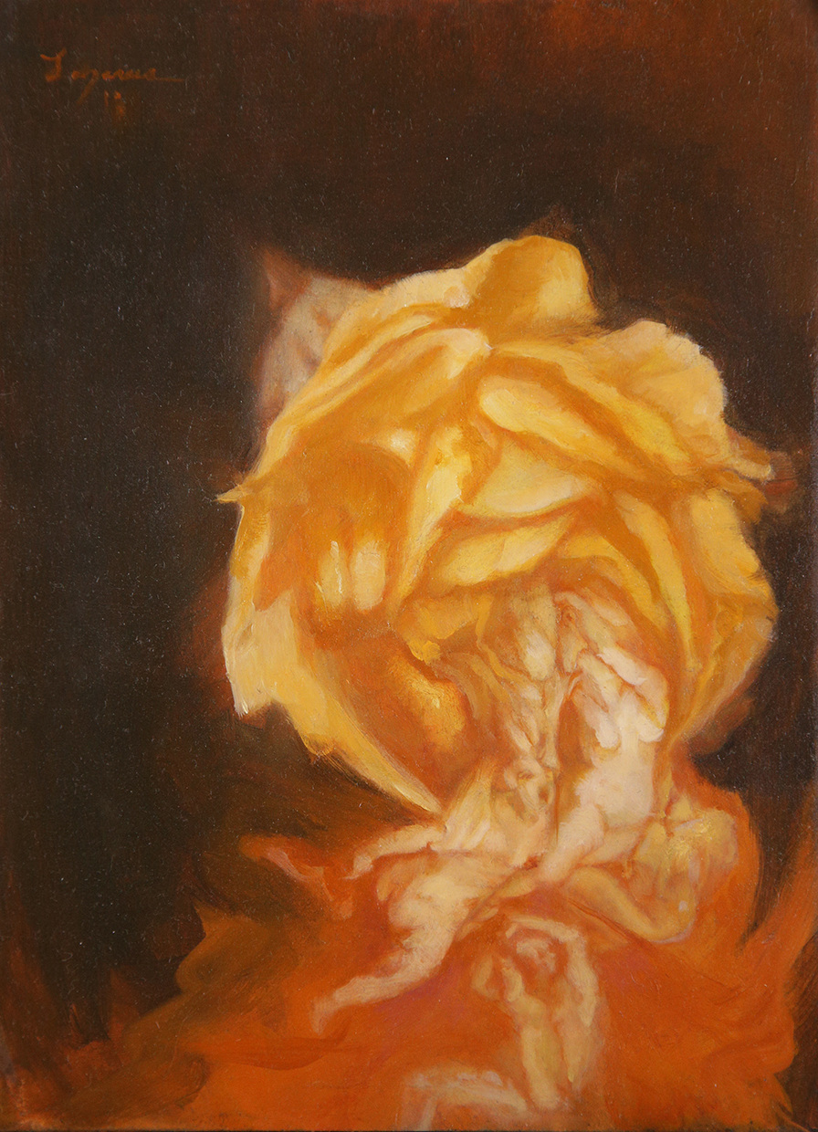 Rose Cottage (detail study), 5 x 7 in. Oil on copper mounted on board
