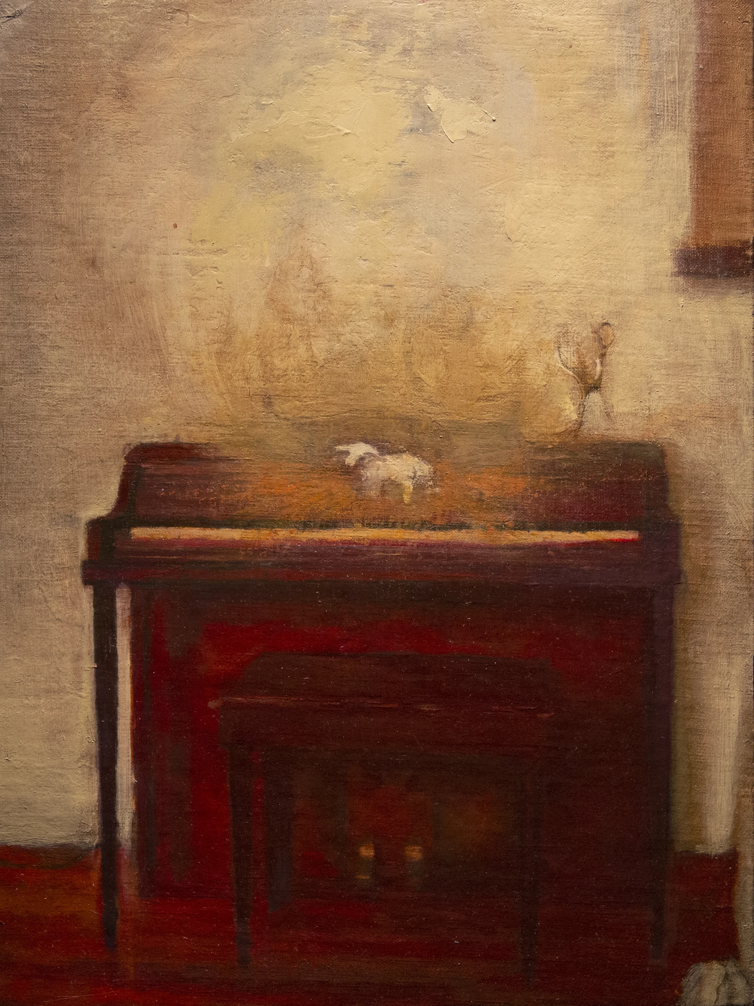 Piano, 8.75 x 11.5 in. Oil on canvas mounted to board.
