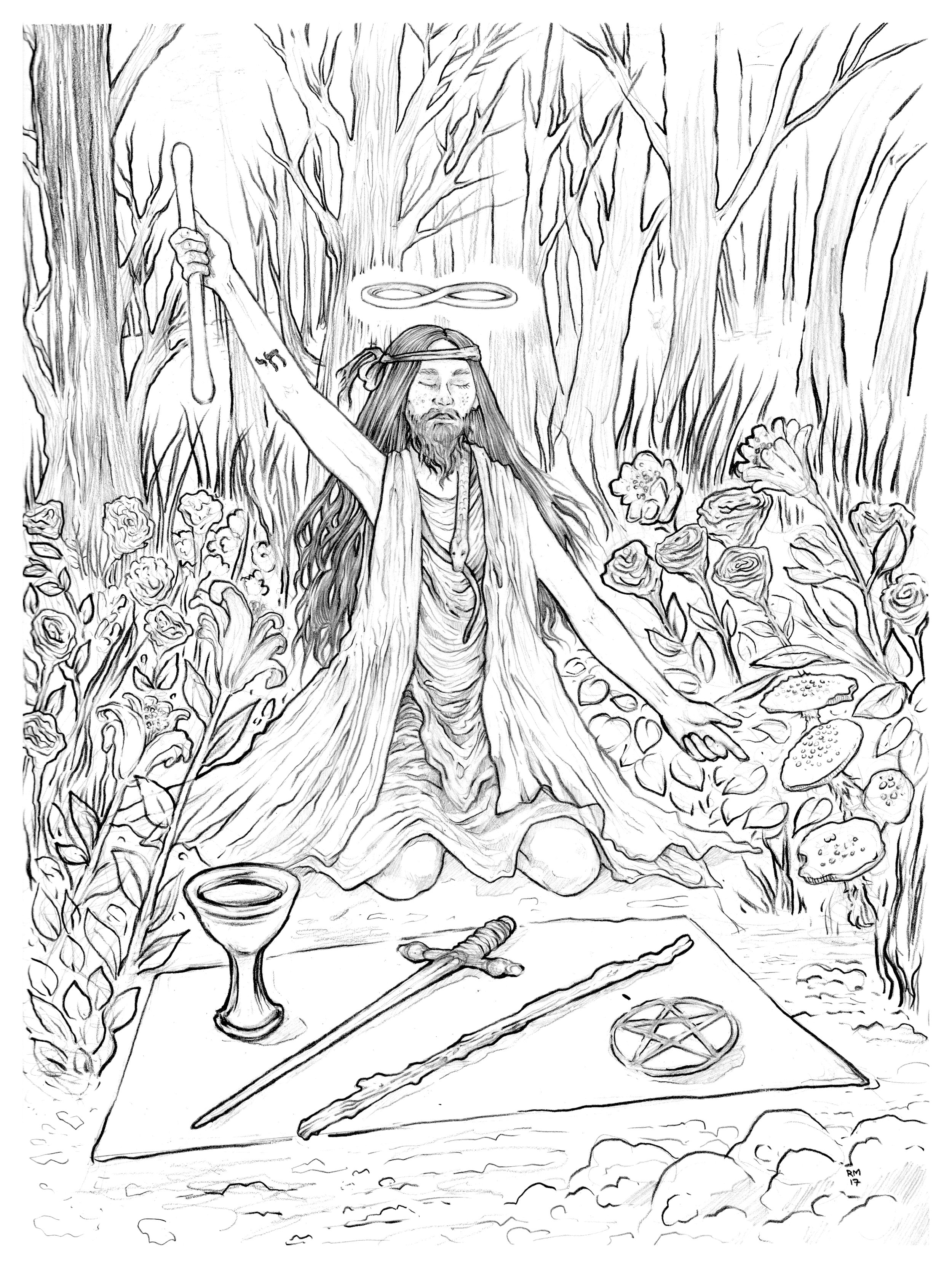  The Magician. Work in progress for a Tarot project. 2017 