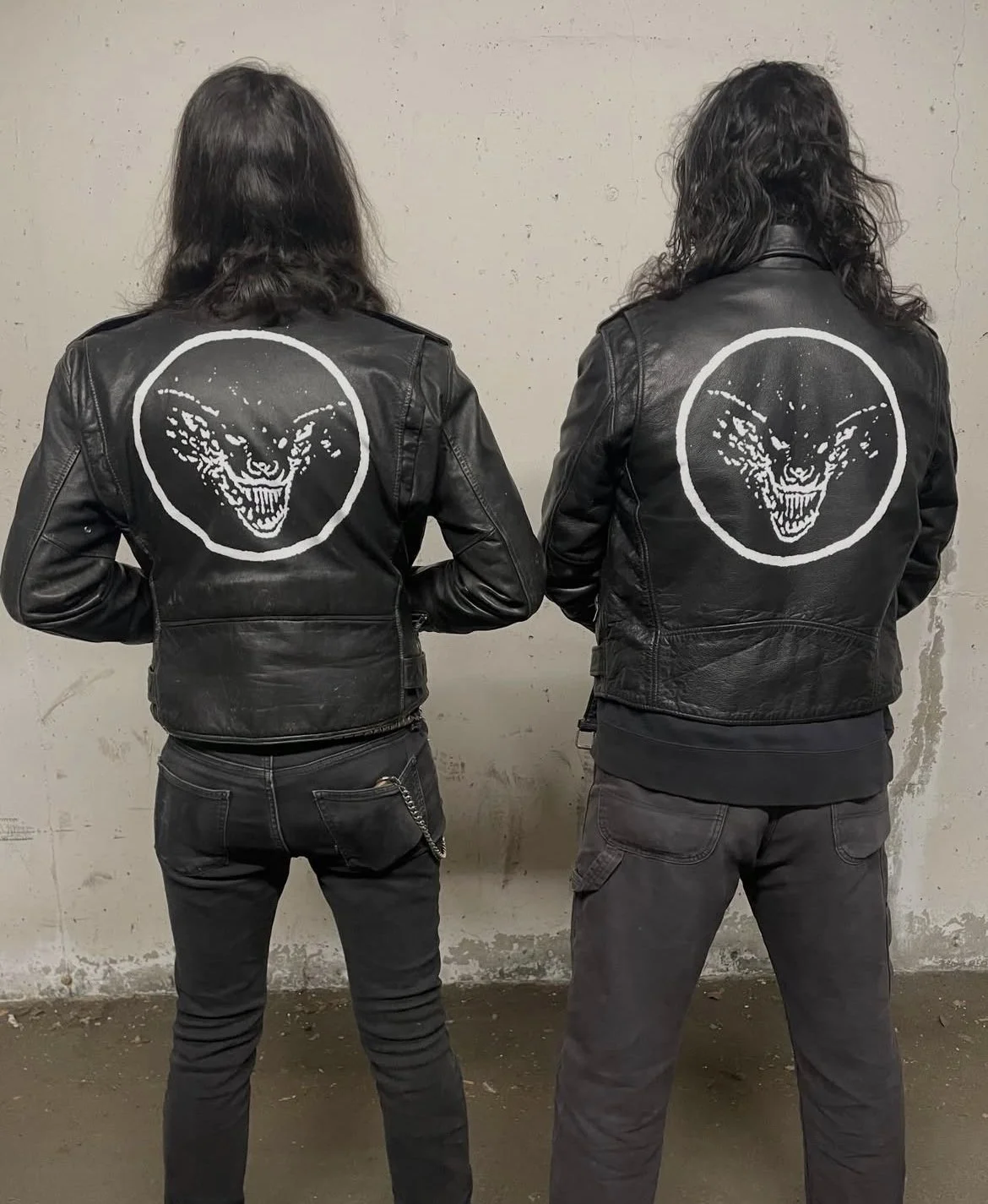  Painted identical band logos on jackets for MA based band Final Gasp. 